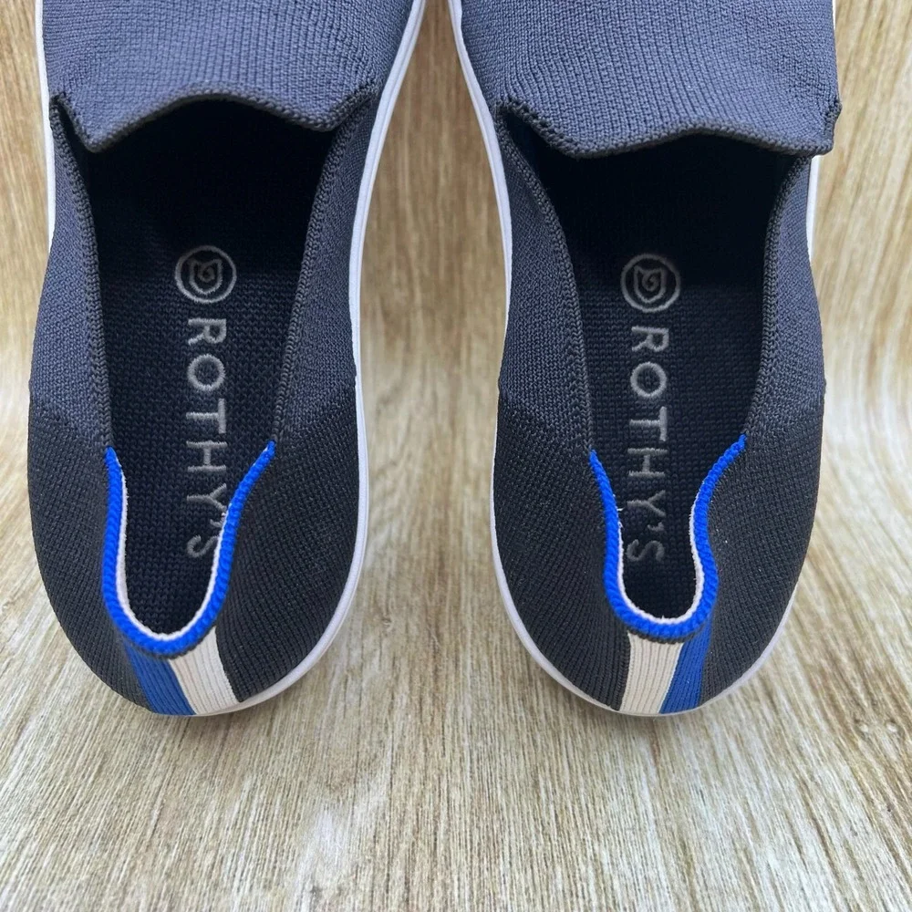 Rothy's The‎ Original Women's Size 9.5 Black Blue Knit Slip On Casual Shoes